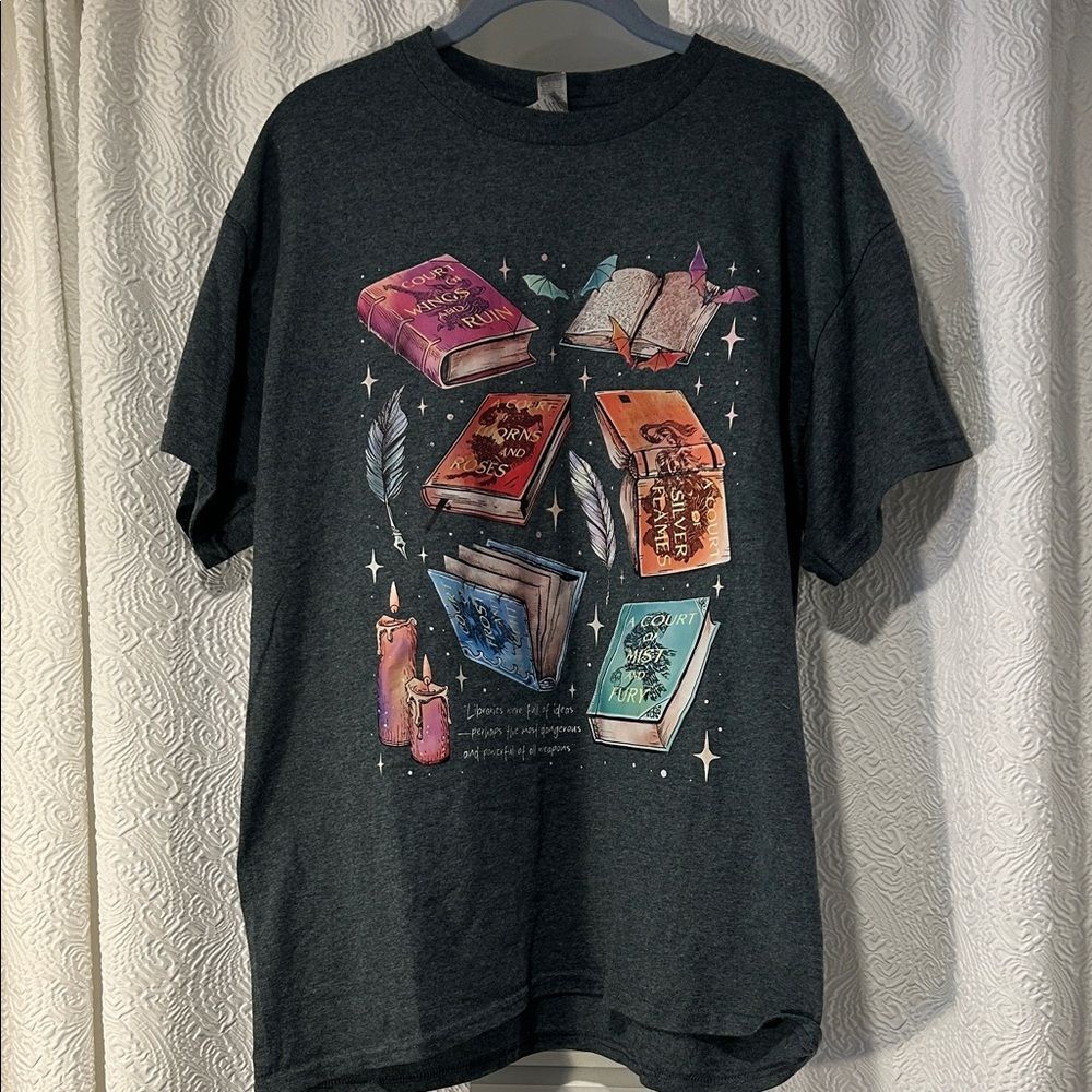 ACOTAR Book Fandom Heavy Cotton Charcoal Tee